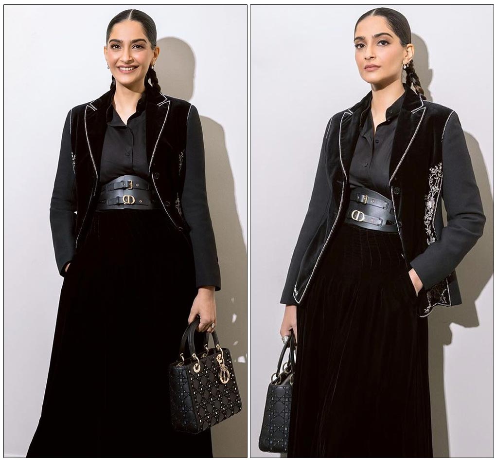 Sonam Kapoor nails the fashion game in black bralette, blazer, and slit  skirt ensemble. All pics inside