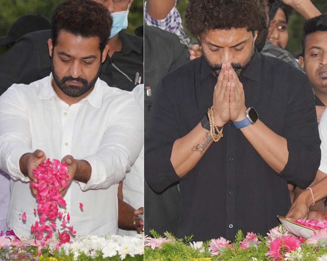 Sr NTR  Birth Anniversary: NTR, NKR pay tributes