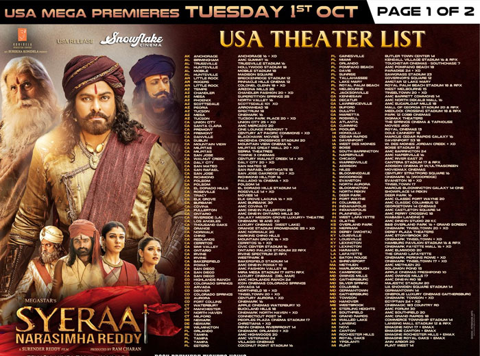 Sye Raa USA Current Status