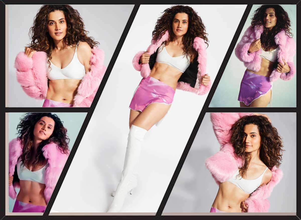 Taapsee Pannu Teasing poses in pink