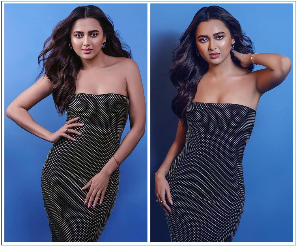 Tejasswi Prakash shines in a shimmering bodycon mermaid dress