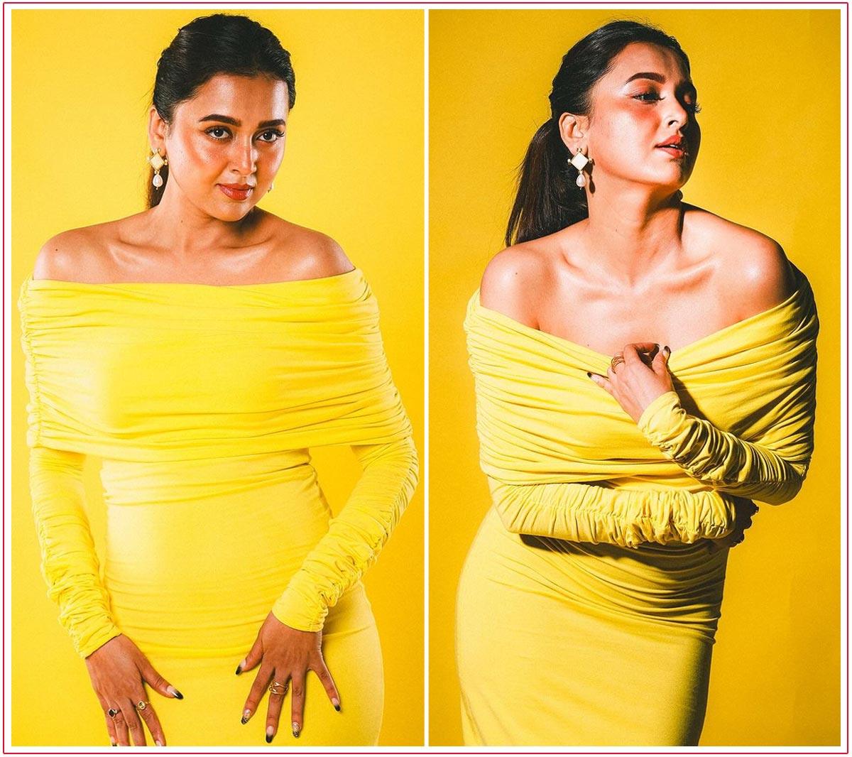  Tejasswi Prakash stunning appearance in a vibrant yellow dress