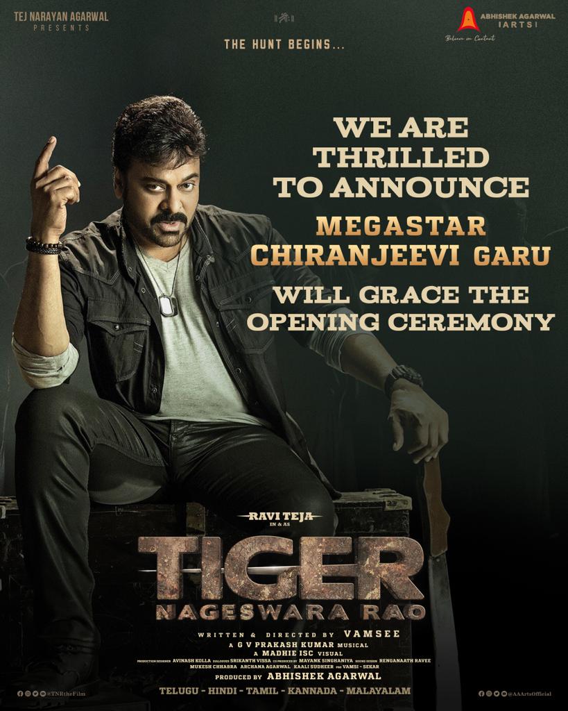 Tiger Nageswara Rao: Mega Star to grace the opening | cinejosh.com