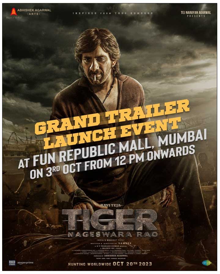 Tiger Nageswara Rao trailer launch details