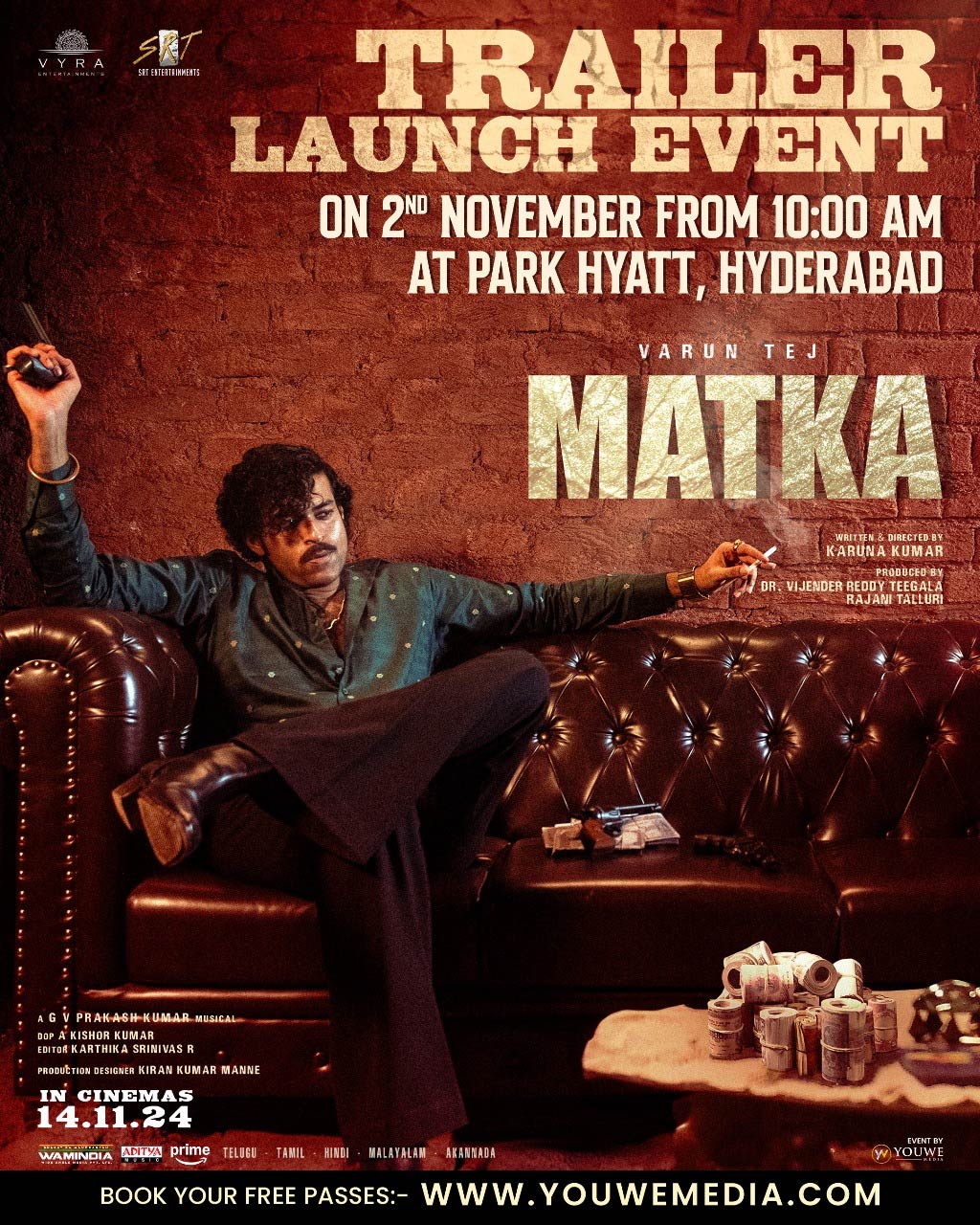 Varun Tej Pan-Indian Debut Matka Trailer On November 2