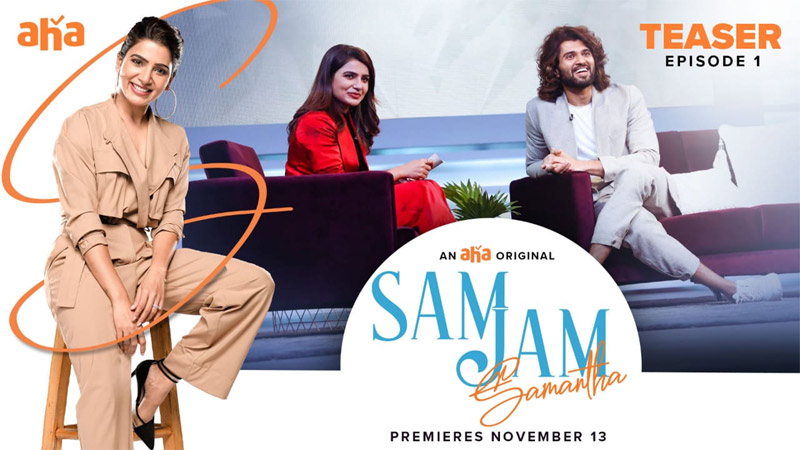 Vijay Deverakonda In Samantha Aha Chat Show Sam Jam