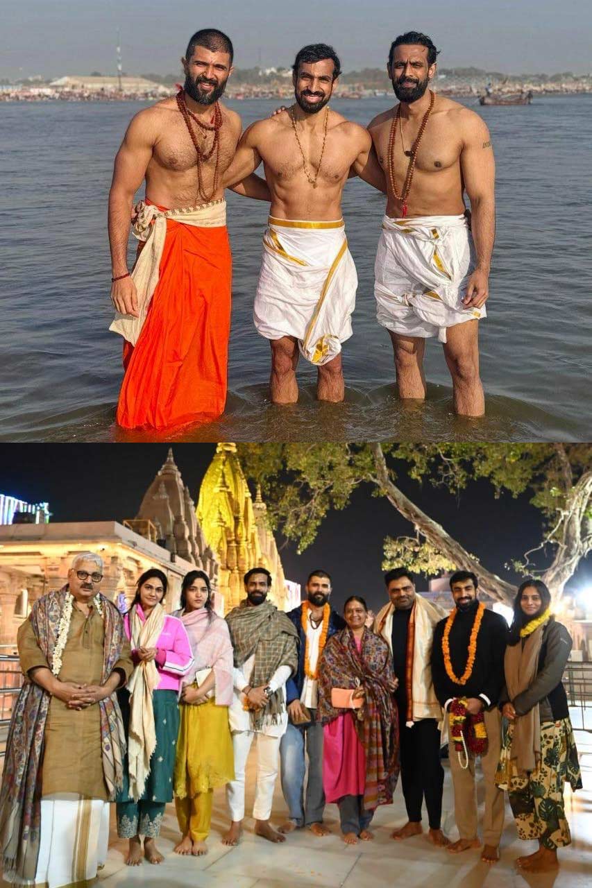 Vijay Deverakonda Takes A Holy Dip At Kumbh Mela