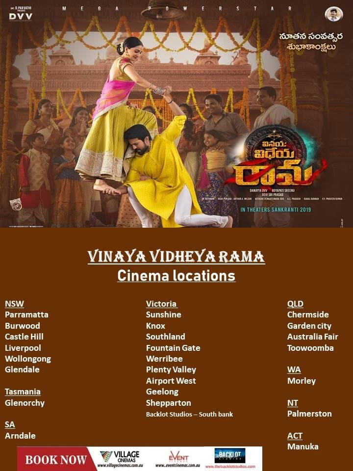 Vinaya Vidheya Rama Biggest Release in Australia