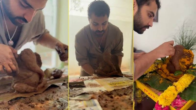 VIshwak Sen makes Eco Friendly Ganesha on his own