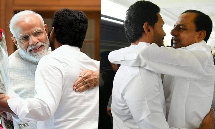 YS Jagan with Modi and KCR