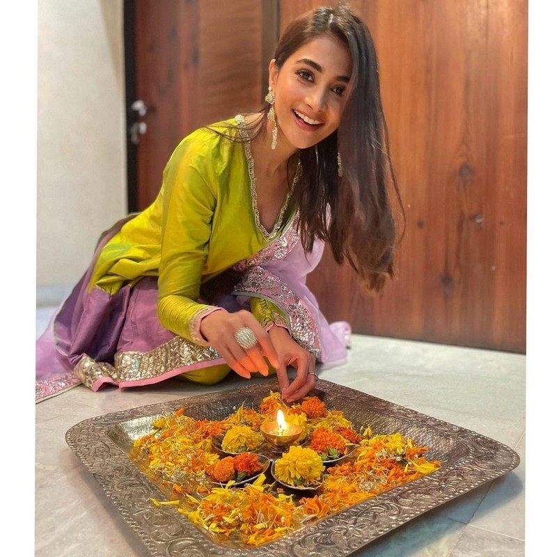 Pooja Hegde Diwali Celebration - 1 / 3 photos