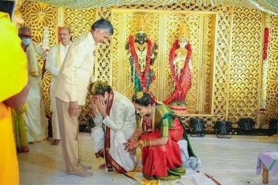 Sr NTR Grandson Chaitanya Krishna Wedding Photos - 1 of 8