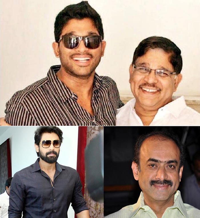 allu arjun,allu aravind,rana daggubati,suresh babu,nene raju nene manthri,sarainodu  తండ్రులను కొడుకులు వాడుకుంటున్నారా? లేక?