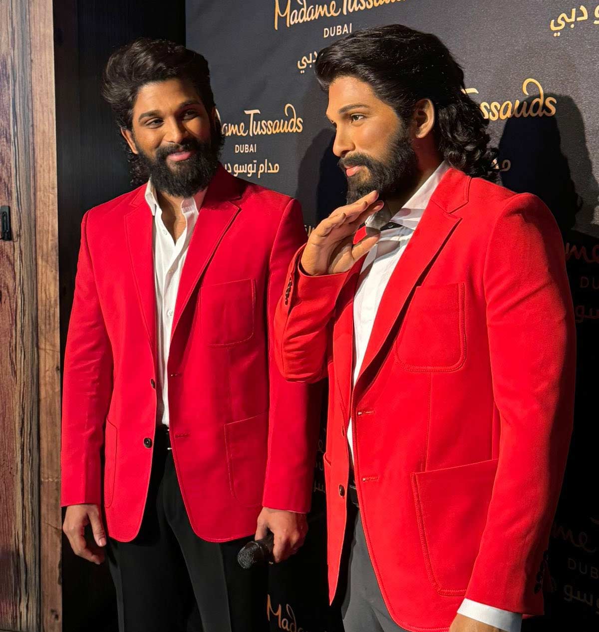 Allu Arjun Strikes Iconic Pushpa Pose With His Wax Statue At Madame ...