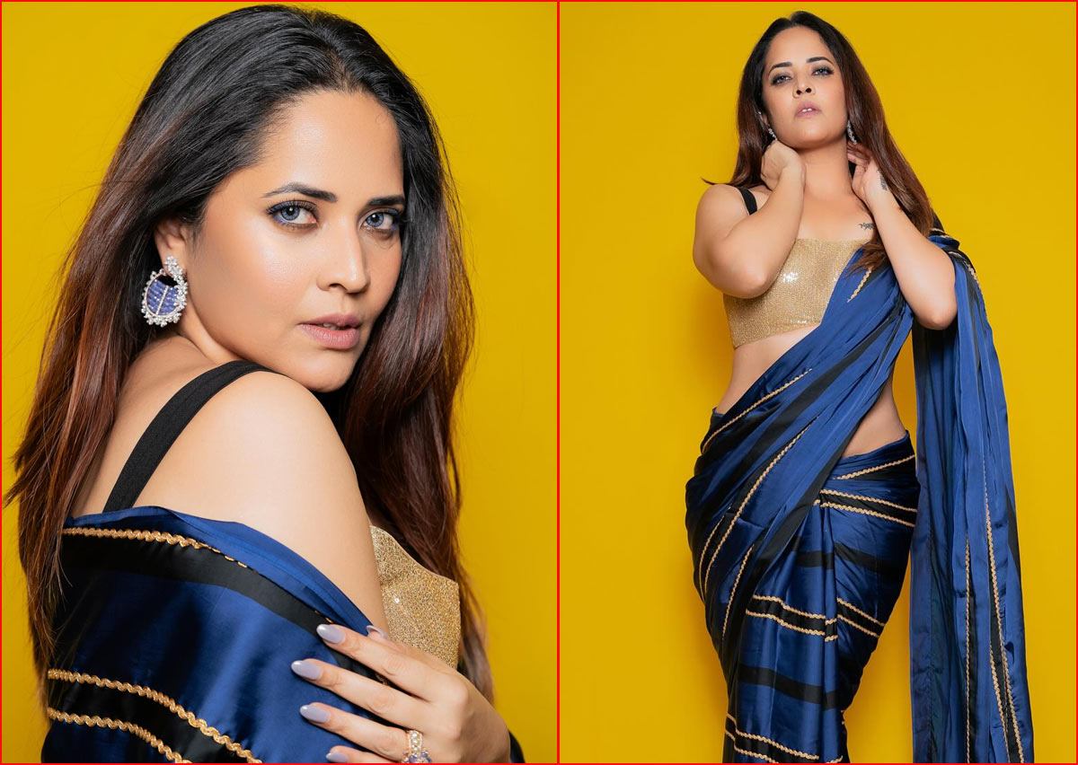 anasuya bharadwaj  శారీ లో అనసూయ బ్యూటిఫుల్ లుక్