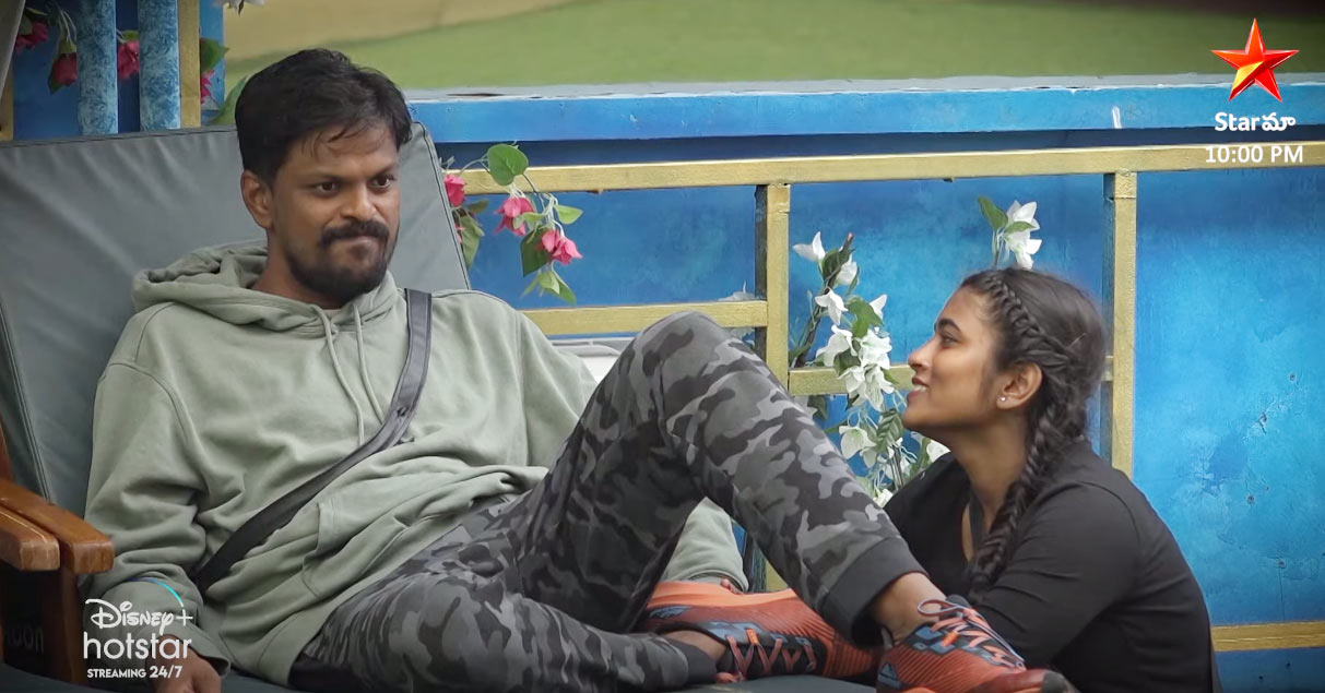 bigg boss 6,geetu,adi reddy  బిగ్ బాస్ 6: ఆది రెడ్డి కాళ్ళ దగ్గర గీతూ 