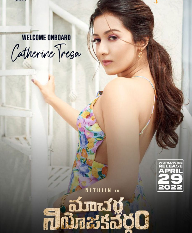 catherine tresa,nithiin,ms raja shekhar reddy,sreshth movies,macherla niyojakavargam movie,krithi shetty  నితిన్ మాచర్ల నియోజకవర్గంలో కేథరిన్