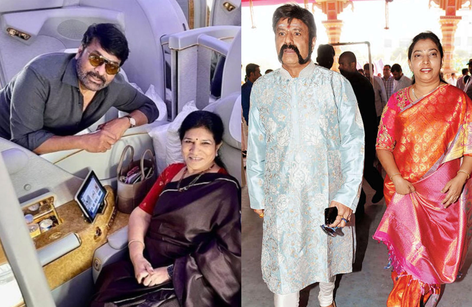 chiranjeevi,balakrishna  భార్యలతో కలిసి యుఎస్ లో చిరు-బాలయ్య 