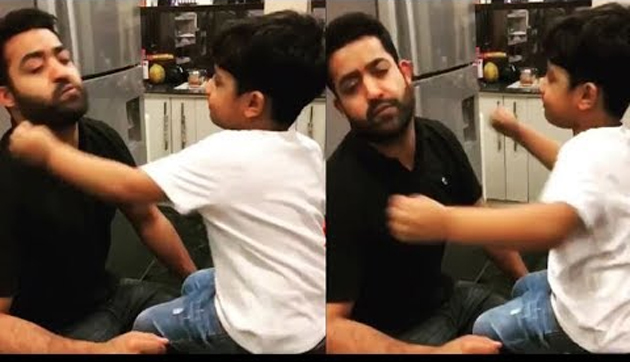 jr ntr,son,abhay ram,punching  ఎన్టీఆర్ చెంపలు పగలగొట్టిన అభయ్!!