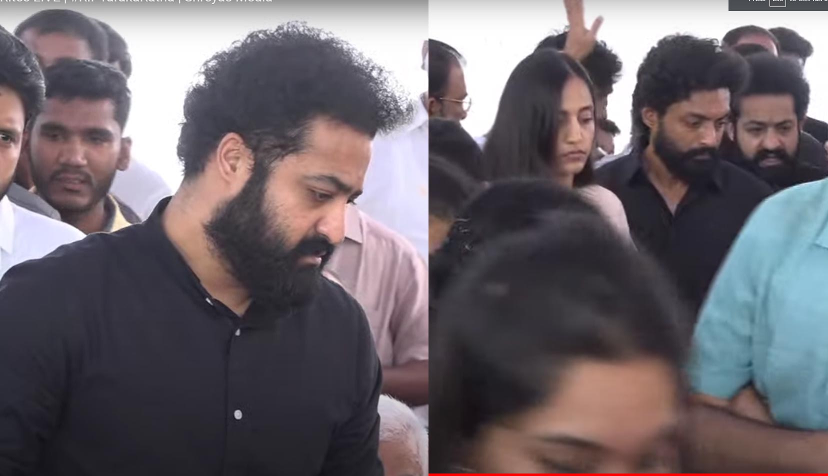 ntr,kalyan ram,taraka ratna  తారకరత్న భౌతిక కాయం వద్ద NTR-ప్రణతి 