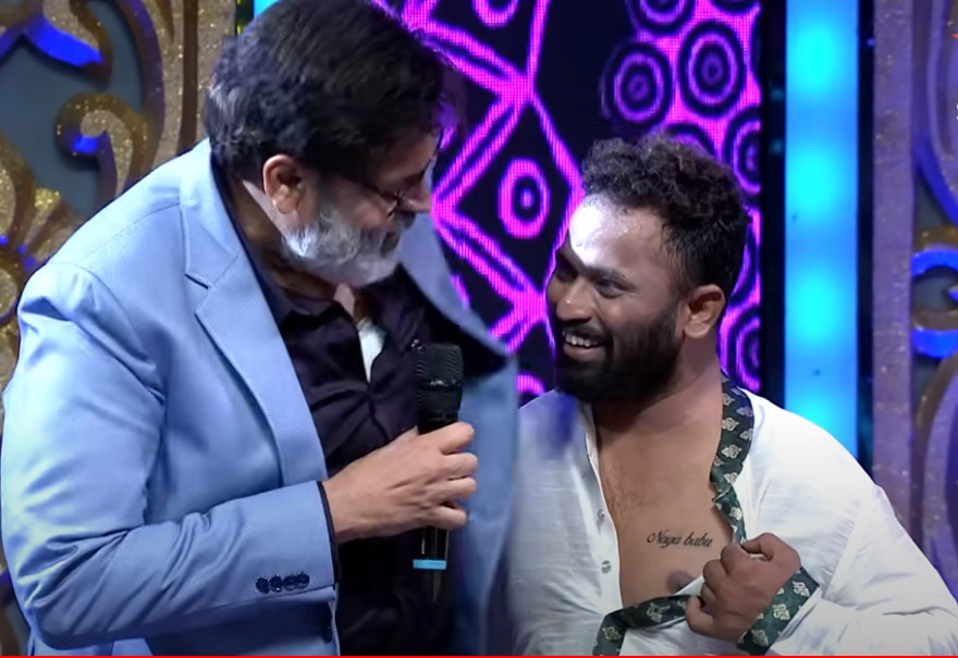 kiraak rp,nagababu,tattoo,party ledha pushpa  కిర్రాక్ ఆర్పీ గుండెపై నాగబాబు పచ్చబొట్టు