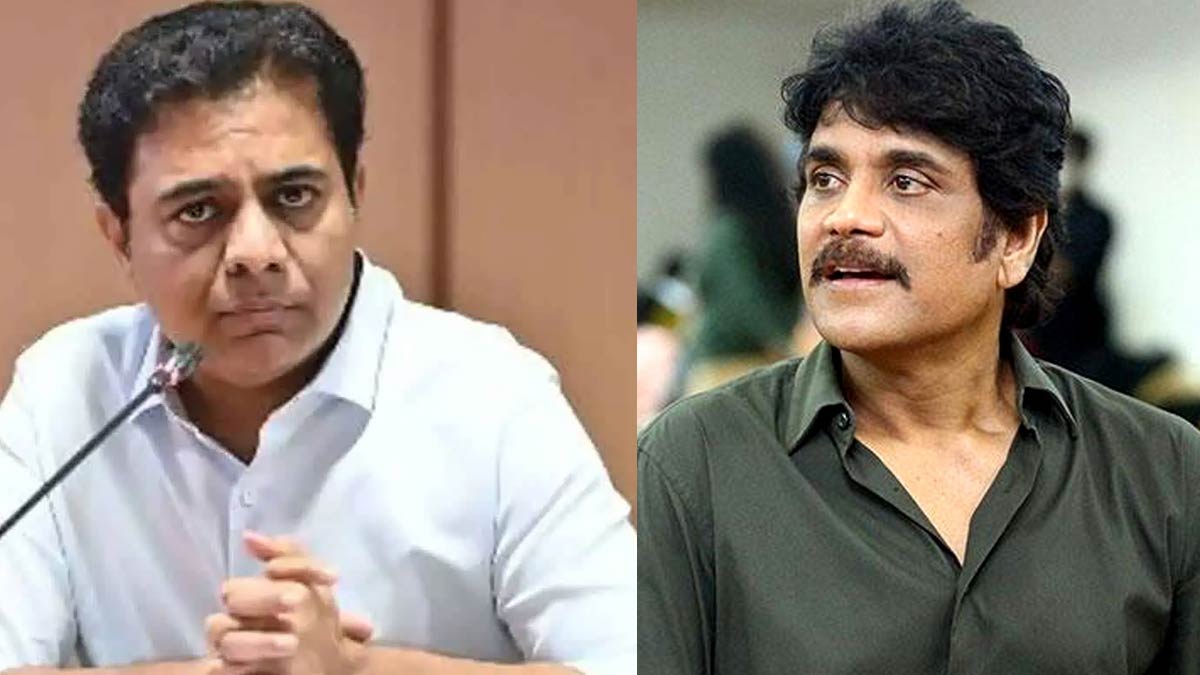 nagarjuna  నాగార్జున వెనుక కేటీఆర్ 