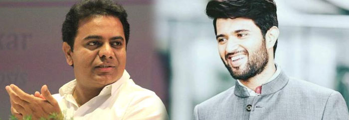 ktr,filmfare award,vijay devarakonda,telangana,praises  అర్జున్‌రెడ్డి కూర్చోని మాట్లాడుకుందాం: కేటీఆర్‌! 