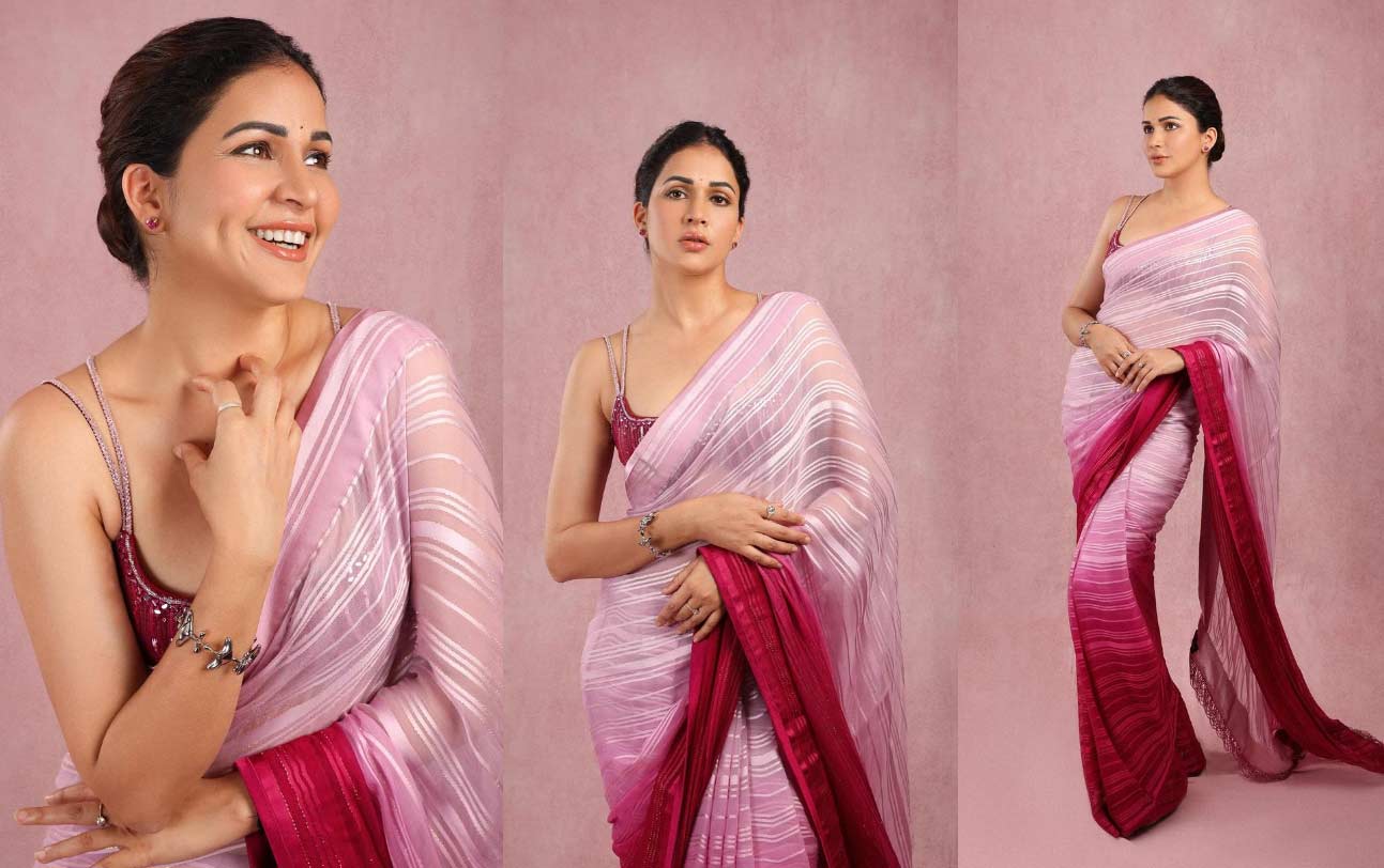 lavanya tripathi  పింక్ శారీ లో మెరిసిన మెగా చిన్న కోడలు