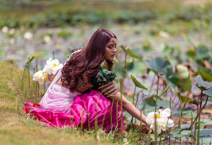 nabha natesh,nabha natesh latest photos,nabha natesh new look,nabha natesh half saree look