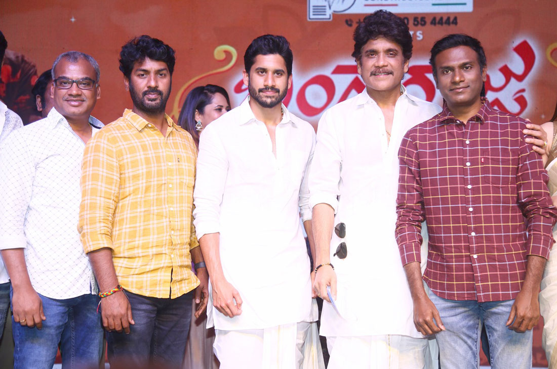 bangarraju,bangarraju movie,akkineni nagarjuna,naga chaitanya,kalyan krishna,krithi shetty,bangarraju pre release event  నేను, చై మీసం తిప్పుతాం..-నాగార్జున