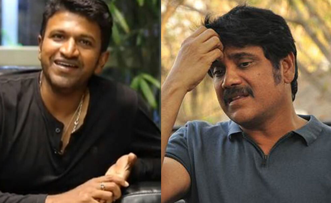 nagarjuna,puneeth rajkumar,puneeth raj kumar family,puneethr aj kumar brother siva rajkumar,a kkineni nagarjuna,nag  పునీత్ ఇంటికి నాగ్.. ఏం మాయ చేశావయ్యా 