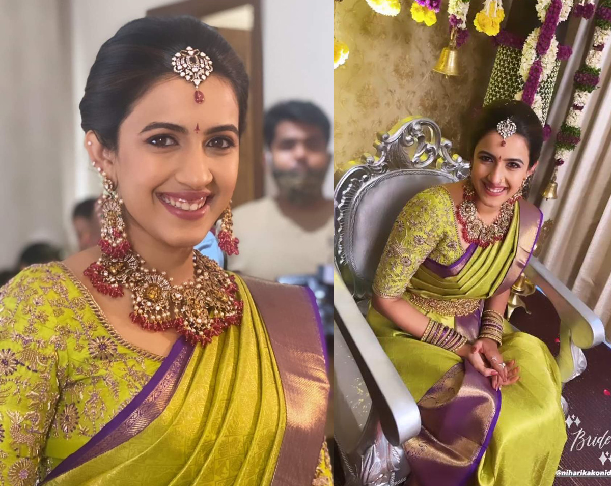 niharika konidela,chaitanya,niharika wedding look,niharika weds chaitanya  పెళ్లి కూతురిగా మెరిసిపోతున్న మెగా డాటర్!