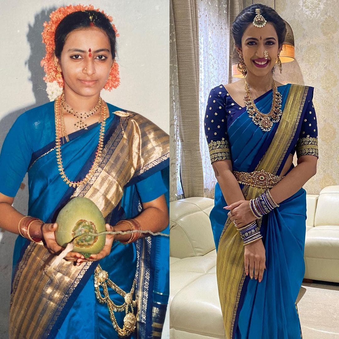 niharika,pettu saree,mother,padmaja,engagement saree,niharika wedding  పిక్ టాక్: 32 ఏళ్ళ అమ్మ నిశ్చితార్ధపు చీరలో నిహారిక!