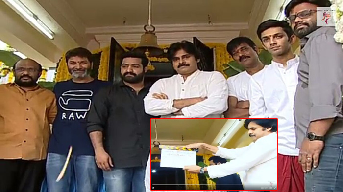 pawan kalyan,ntr,trivikram srinivas,ntr28 film launch  పవన్, ఎన్టీఆర్ ఫ్యాన్స్ కి ఇంకేం కావాలి!