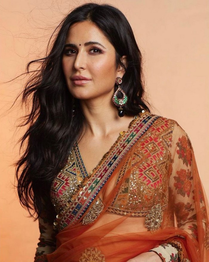 katrina kaif,bollywood actress,katrina kaif saree look,katrina kaif pics viral  పిక్ టాక్: కత్తిలాంటి కత్రినా చీర కడితే