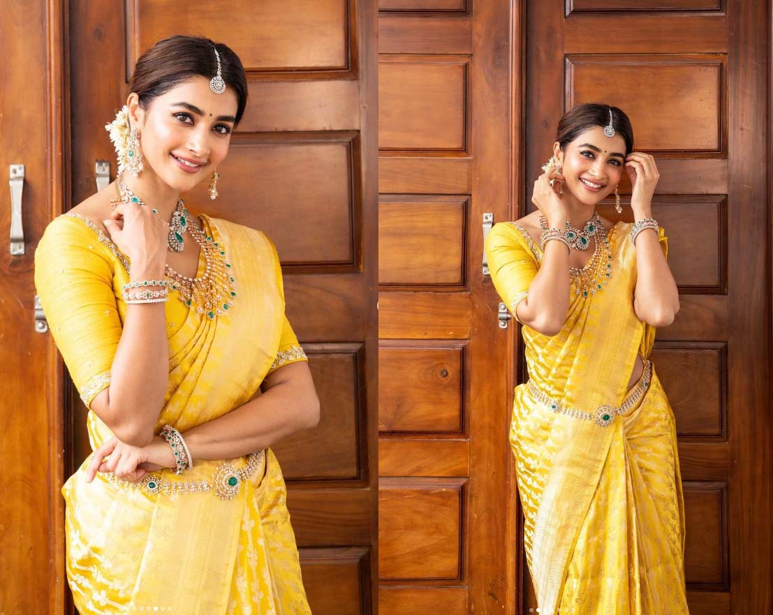 pooja hegde  ట్రెడిషనల్ గా మతిపోగొడుతున్న పూజ హెగ్డే