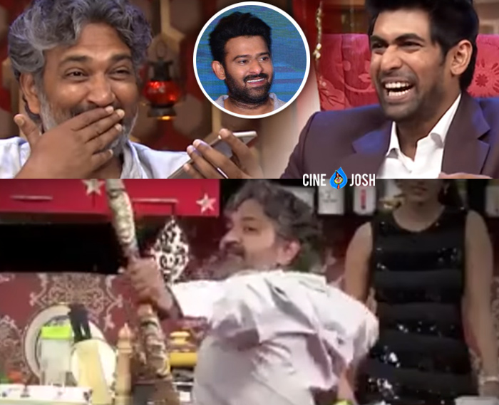 prabhas,rana daggubati,baahubali 3,rana no 1 yaari show,ss rajamouli,promo  ప్రభాస్...రాజమౌళిని అంత మాట అనేశాడేంటి?