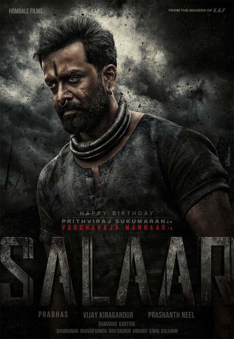 prithviraj sukumaran,𝐕𝐚𝐫𝐝𝐡𝐚𝐫𝐚𝐣𝐚 𝐌𝐚𝐧𝐧𝐚𝐚𝐫,salaar  హ్యాండ్సమ్ పృథ్వీరాజ్.. ఊర మాస్ లుక్