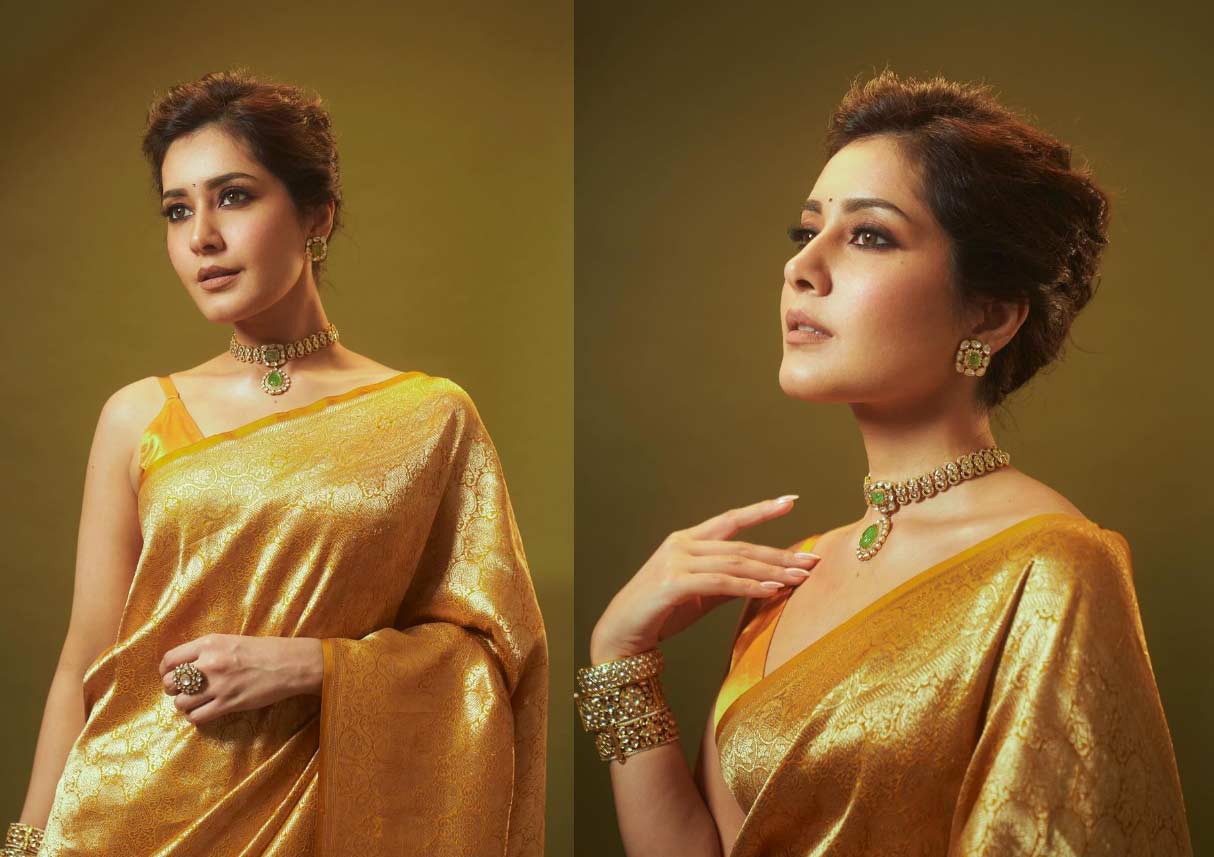 raashi khanna  శారీలో ఇంత పద్ధతిగా.. ?