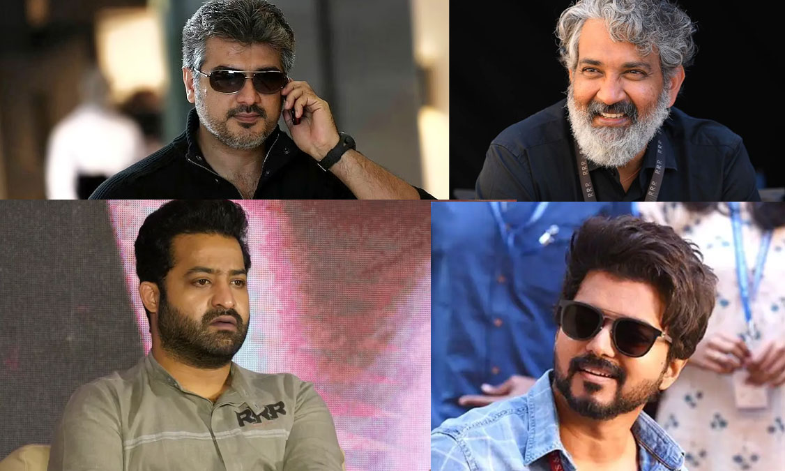 rajamouli,kollywood,actor ajith,ntr,ajith and vijay,ajith,vijay,rrr promotional event,chennai,hotel,tamil heroes  అజిత్, విజయ్ ఫాన్స్ ని అలా బుట్టలో వేశారు