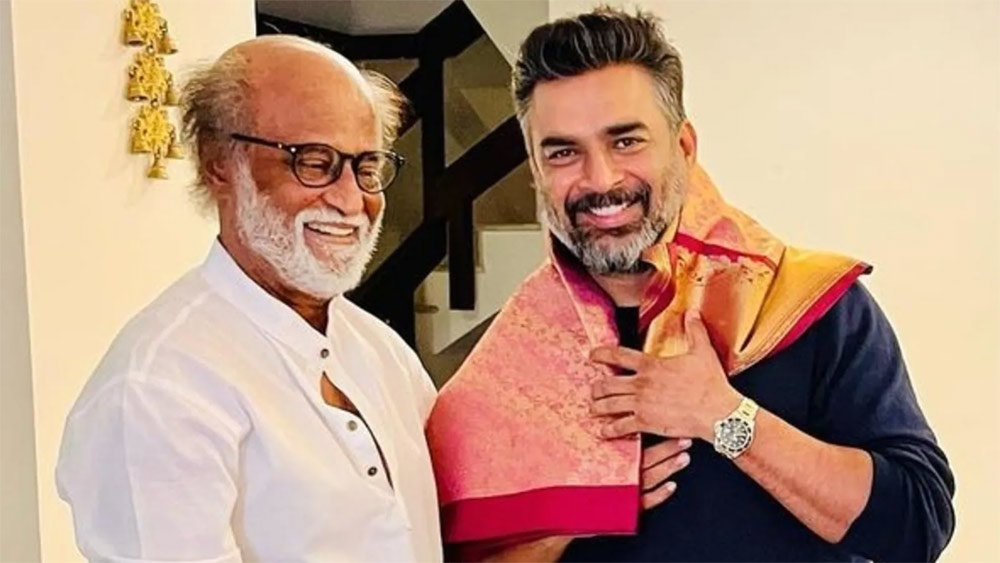 rajinikanth,madhavan,nambi narayanan,rocketry-the nambi effect  రజినీ పాదాలకు నమస్కారం చేసిన మాధవన్ 