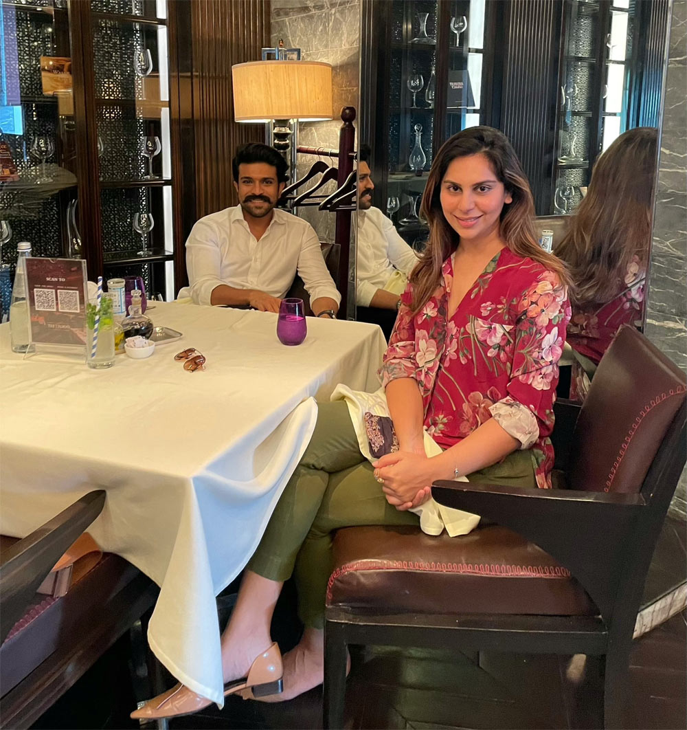 ram charan,upasana,ram charan and upasana,mega couple,couple goals,ram charan - upasana lunch date  లంచ్ డేట్ లో మెగా కపుల్ 