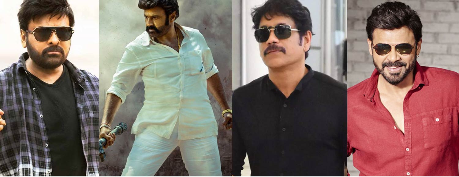 balayya,chiru,venky,nag  వీళ్ళు సైలెంట్.. వాళ్ళు వైలెంట్ 