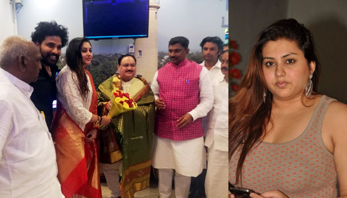 south india hot actress,namitha,bjp,jp nadda,kollywood,chennai  బీజేపీ తీర్థం పుచ్చుకున్న అందాల హాట్ భామ