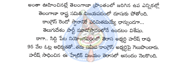 telangana,congres,trs,tdp,trs,harish rao,siddipeta