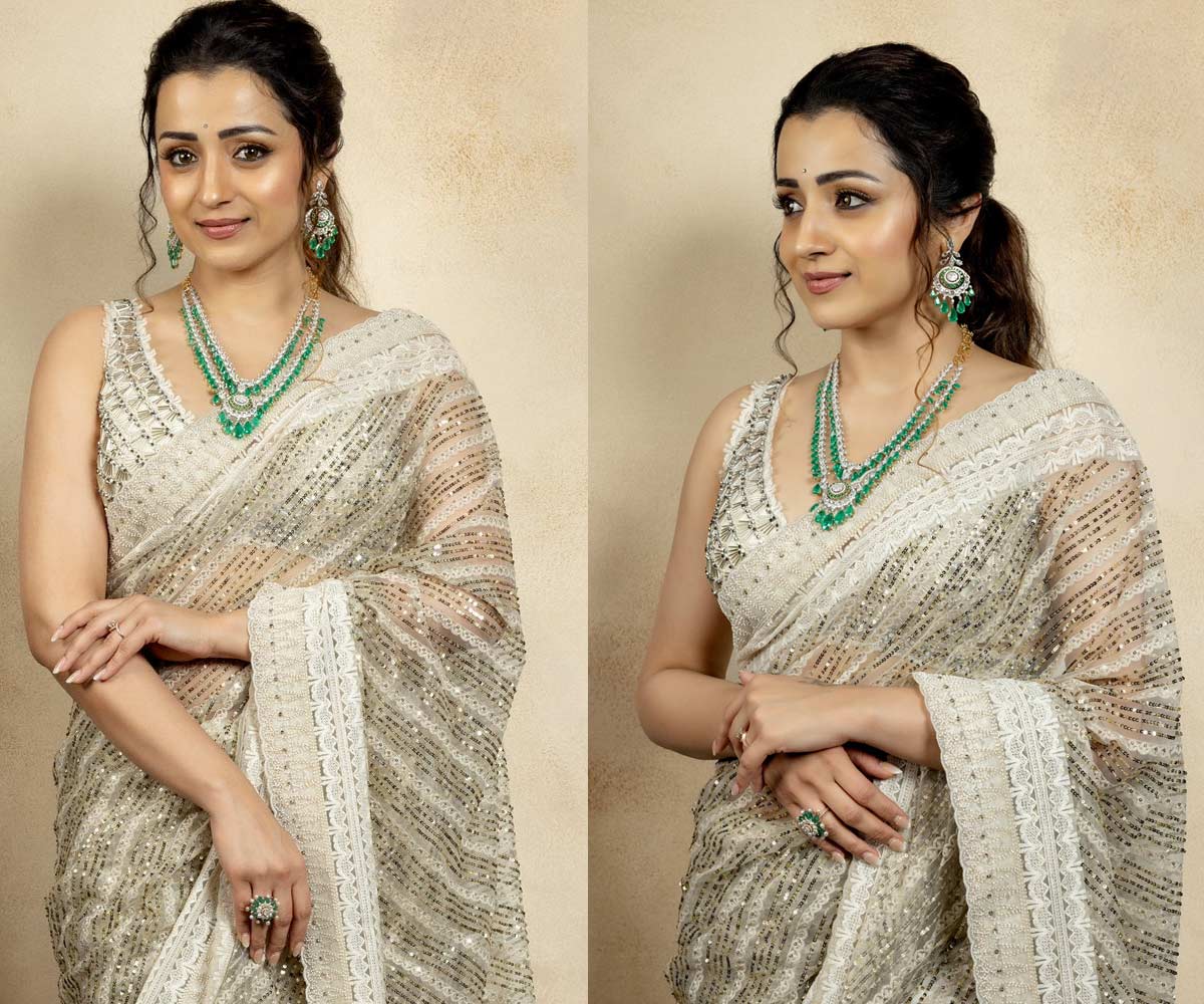 trisha krishnan  మళ్ళీ మళ్ళీ మెస్మరైజ్ చేస్తున్న త్రిష 