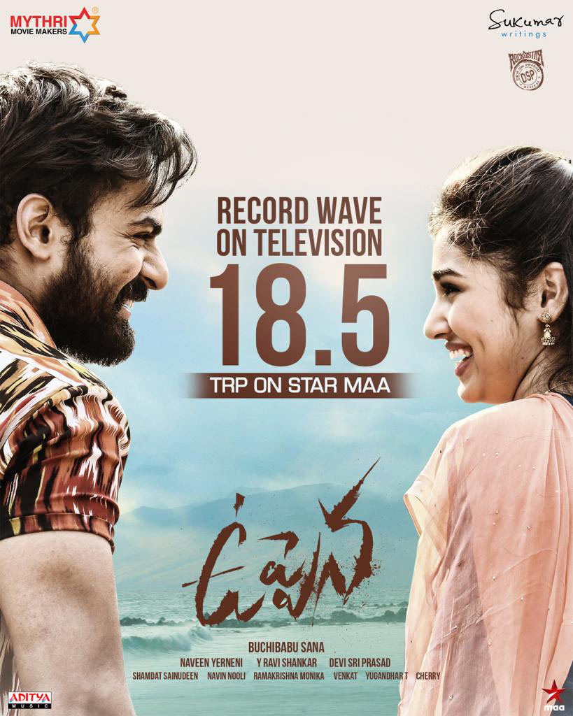 uppena movie,tv premiere,delivers,phenomenal,18.5 ratings,star maa  బుల్లితెర మీద ఉప్పొంగిన ఉప్పెన 