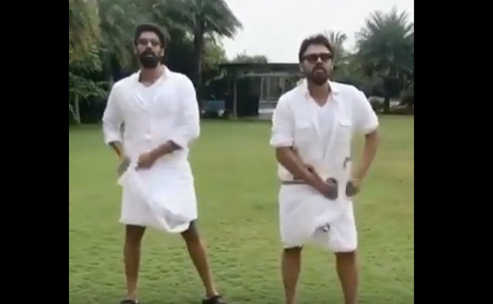 rana,venkatesh,nene raju nene mantri,lungi,lungi dance  వీరిద్దరూ లుంగీ కడుతుంటే..భలే వుంది!