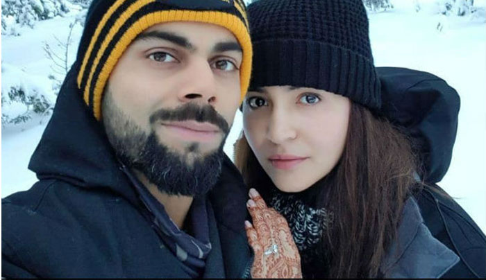 virat kohli,anushka sharma,honeymoon,selfie pic,social media  వైరల్‌ అవుతున్న హనీమూన్‌ సెల్ఫీ!